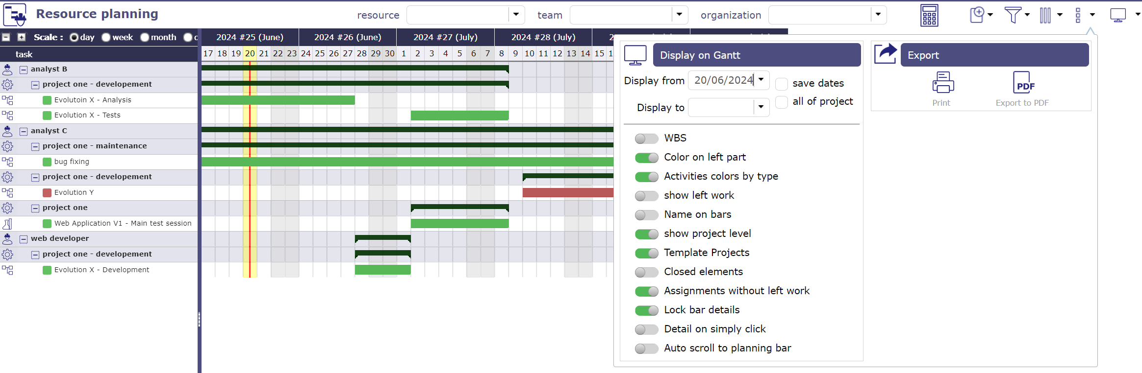 Gantt (Resource planning)