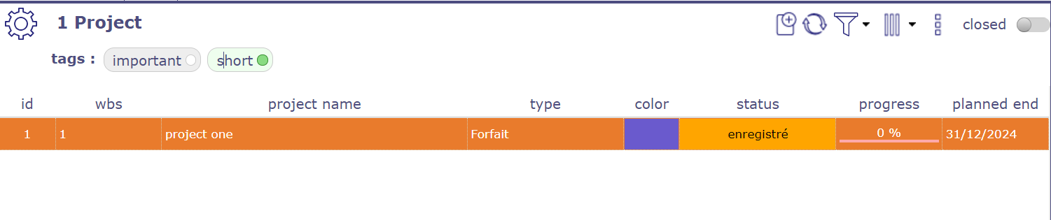 tags displayed